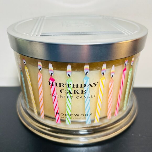 HomeWorx by Slatkin Birthday Cake 4-Wick 18 oz Candle NEW - Picture 1 of 4